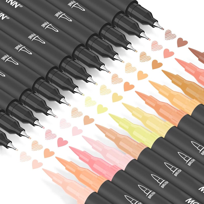 Mogyann Skin Tone Markers, 12 Pack Dual Brush Pens for Art Drawing Sketching - Image 4